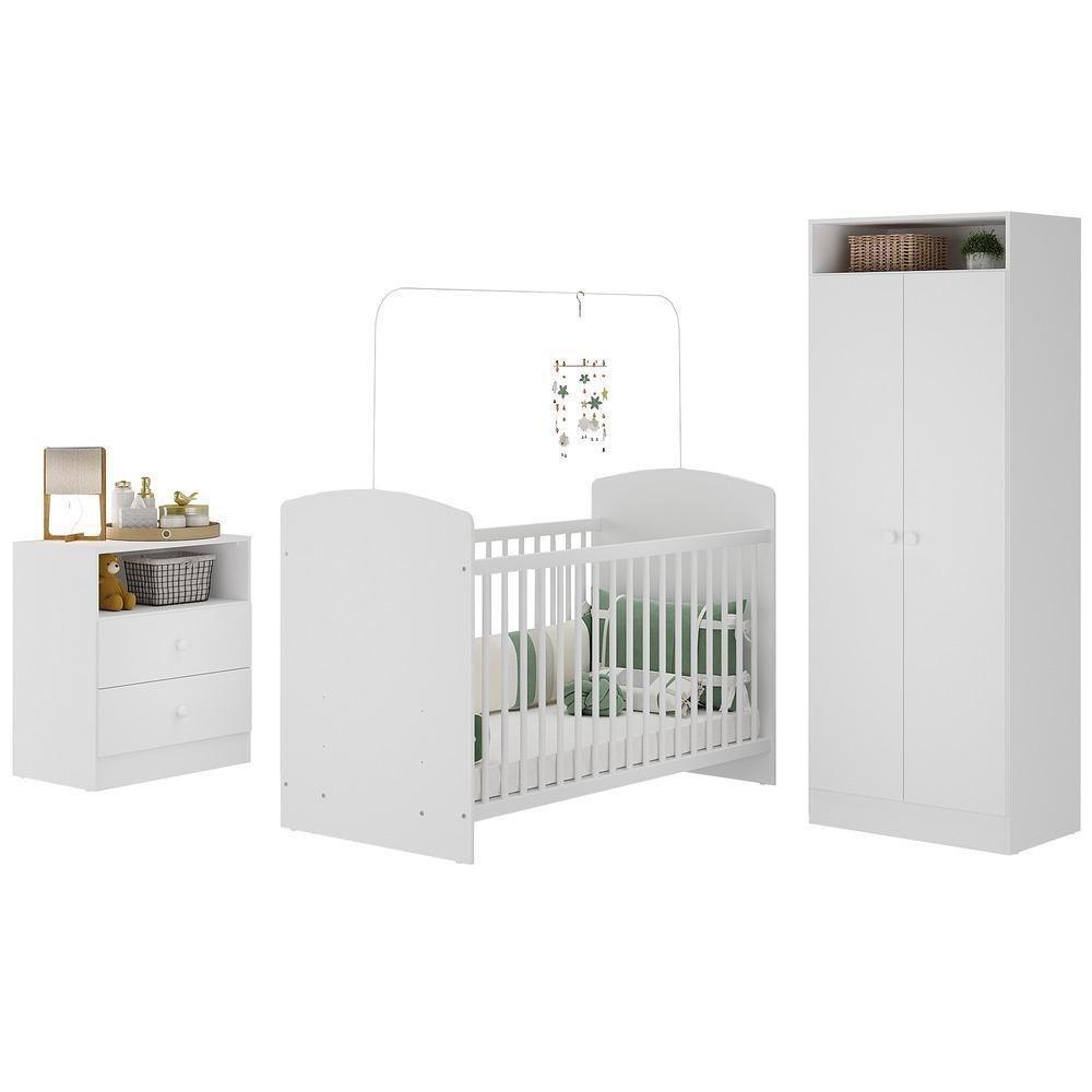 Quarto Infantil Completo Com Colchão Incluso Doçura Multimóveis Branco - 1