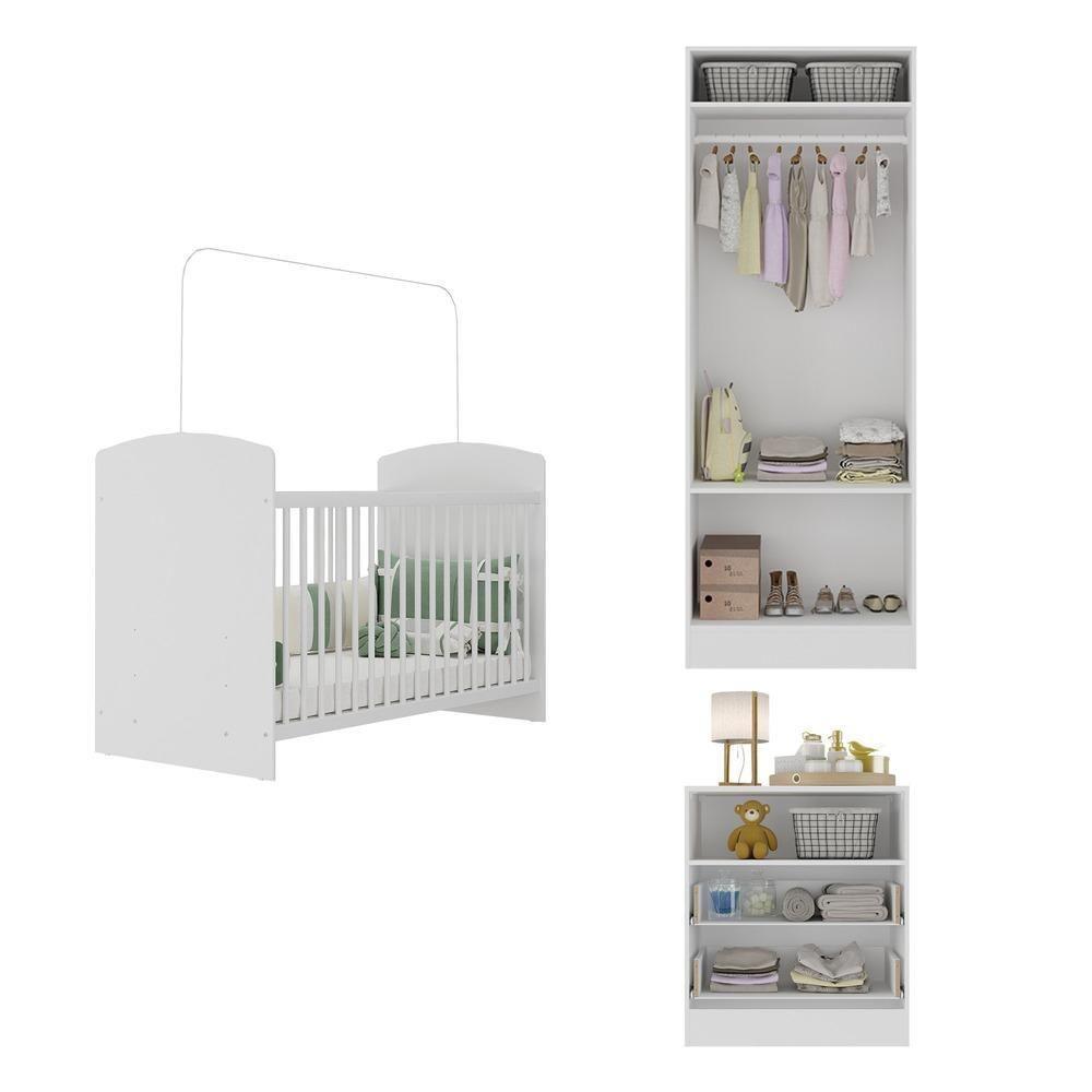 Quarto Infantil Completo Com Colchão Incluso Doçura Multimóveis Branco - 3