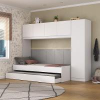 Bicama De Solteiro Com Colchão E Guarda Roupa Dublin Multimóveis Mp4036 Branca - 6