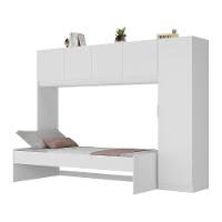 Cama De Solteiro Com Colchão E Guarda Roupa Dublin Multimóveis Mp4035 Branca - 1