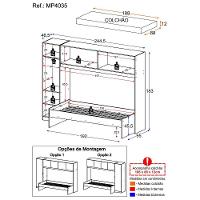 Cama De Solteiro Com Colchão E Guarda Roupa Dublin Multimóveis Mp4035 Branca