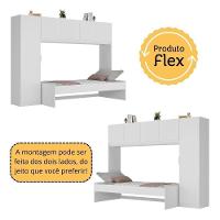 Cama De Solteiro Com Colchão E Guarda Roupa Dublin Multimóveis Mp4035 Branca - 5