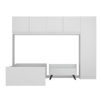 Cama De Solteiro Com Colchão/guarda Roupa/mesa De Cabeceira Retrô Dublin Multimóveis Mp4037 Bca/pta - 2