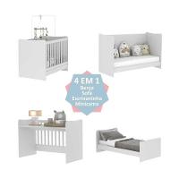 Berço 4 Em 1 Com Colchão Incluso Multimóveis Evolution Vira Escrivaninha Fg3024 Branco - 3