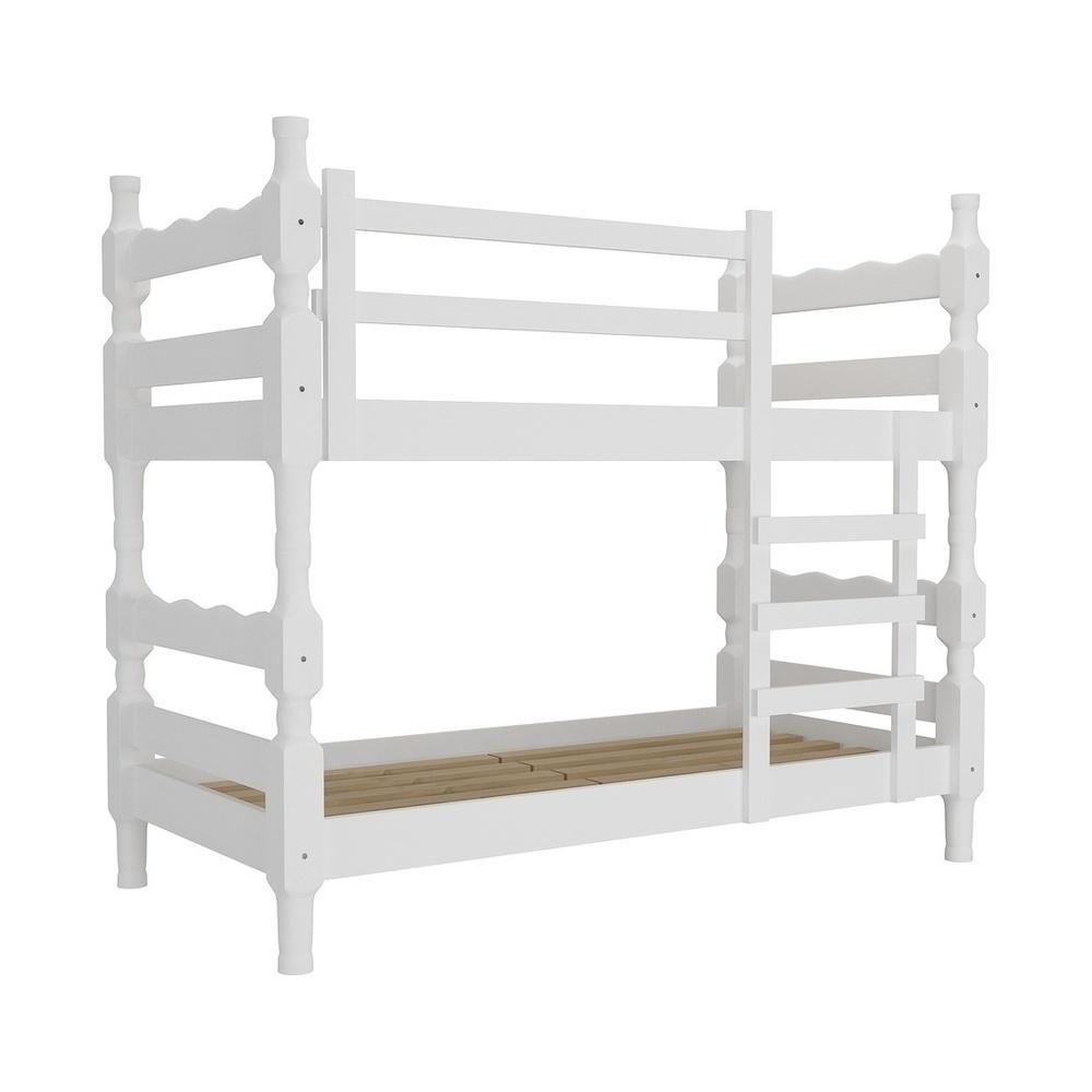 Beliche Madeira Maciça - Vira 2 Camas - Com Colchões Inclusos Porto Multimóveis Cr4159 Branco - 4