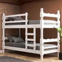 Beliche Madeira Maciça - Vira 2 Camas - Com Colchões Inclusos Porto Multimóveis Cr4159 Branco - 2