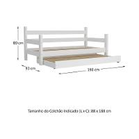 Bicama Madeira Maciça Com Colchões Inclusos Paris Multimóveis Cr4160 Branco - 4