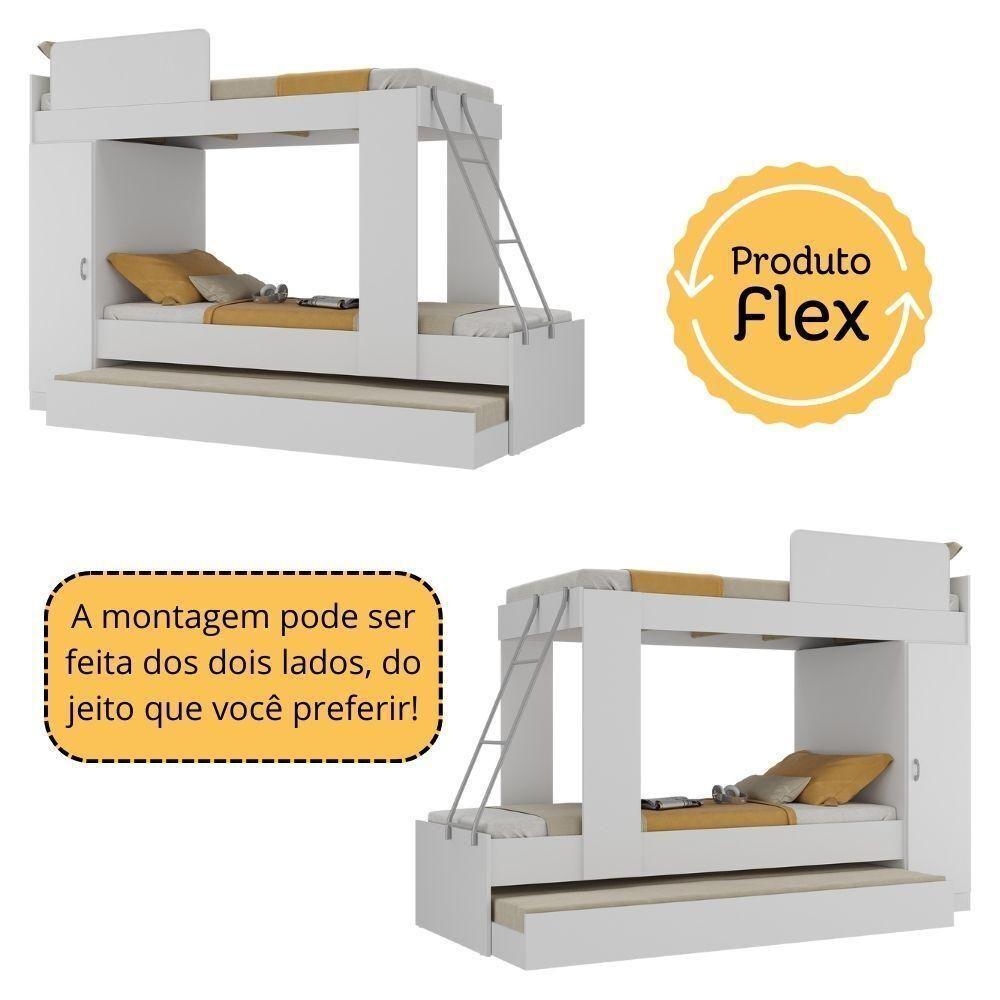 Treliche Com Colchão Incluso E Barra De Proteção Multimóveis Fg329 Branco - 2