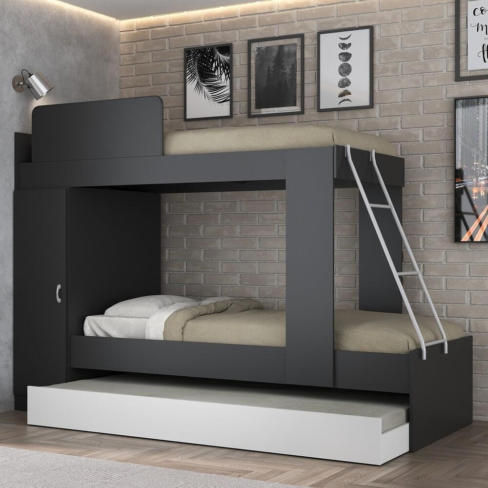 Treliche Com Colchão Incluso 1 Porta Havana Multimóveis Preto/branco - 7