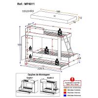Treliche Com Colchão Incluso 1 Porta Havana Multimóveis Preto/branco - 2