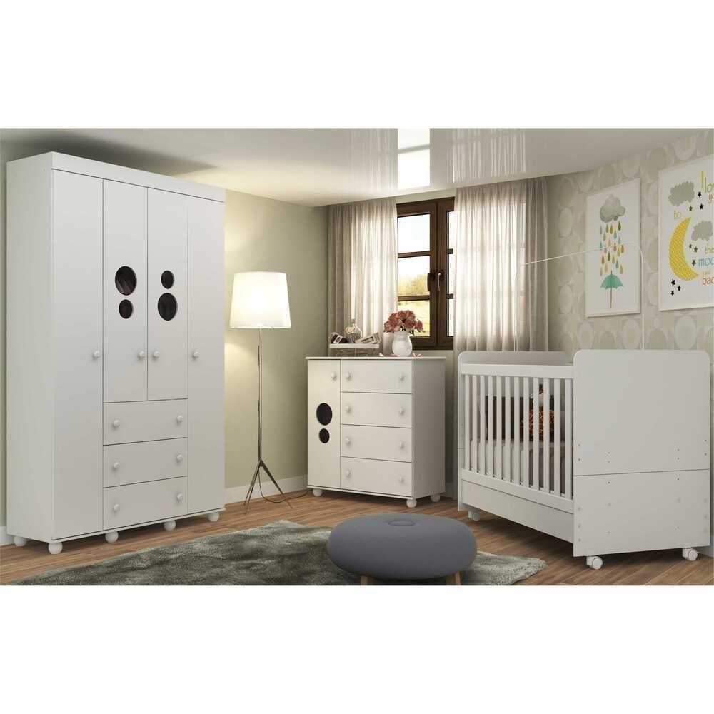 Quarto Completo Infantil Com Colchão Incluso Multimóveis Pimpolho Fg3571 Branco - 6