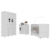 Quarto Completo Infantil Com Colchão Incluso Pimpolho Multimóveis Branco - 1