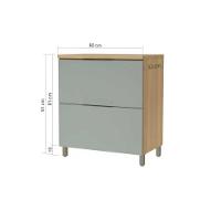 Armário de Cozinha Modulado Balcão Marquesa 1 Porta e 1 Gaveta c/ Tampo 80cm Nature/Verde - Nesher - 3