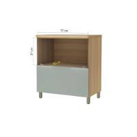 Balcão de Cozinha Marquesa 1 Porta e 1 Gaveta c/ Tampo 80cm Nature/Verde - Nesher - 3