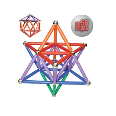 Brinquedo Magnético Magstix 101 - Kit 56 Peças