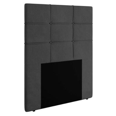 Cabeceira Cama Box Solteiro 90cm D10 Esmeralda Suede Cinza