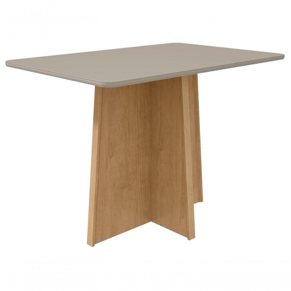 Conjunto Mesa De Jantar Celebrare 1,20 C/ Vidro E 4 Cadeiras Apogeu Tecido Veludo Liso Capuccino Amendoa Clean/off White - 3