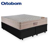 Cama Box Baú Queen Suede Bipartido + Colchão Ortobom Airtech Molas Ensacadas 65x158x198 Preto - 5
