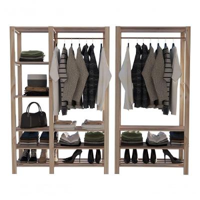 Organizador Araras Combo Pinus Roupas E Calçados