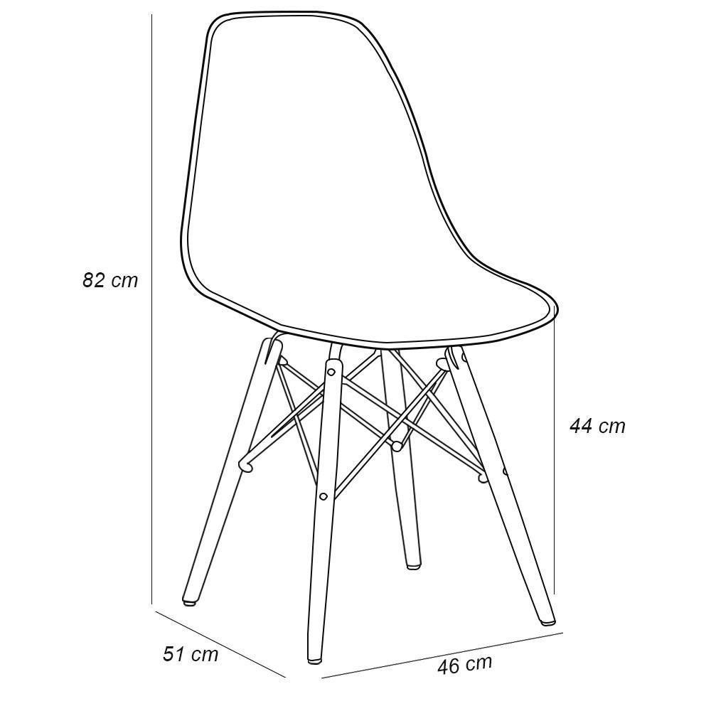 Cadeira Eiffel Charles Eames F03 Branco Com Pés De Madeira - 2