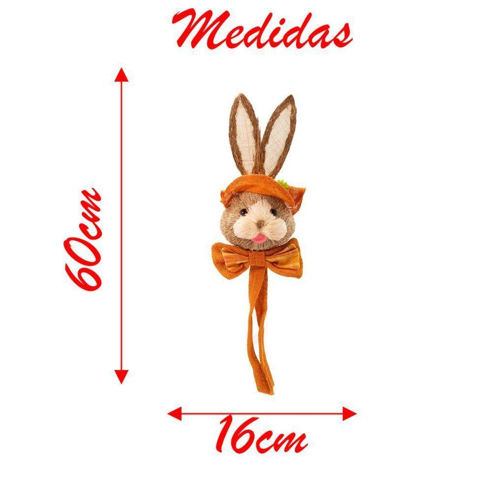 Coelho De Páscoa Pendente Coelhinho Laranja Decoração 60cm - 2