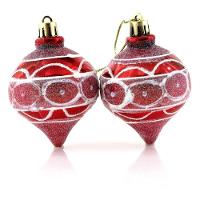 Bola Pião Enfeite árvore Natal Pendente 60mm 6 Peças - 1