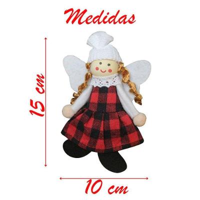 Kit 6 Enfeite Natalino Pendente Para árvore De Natal Anjo 15cm