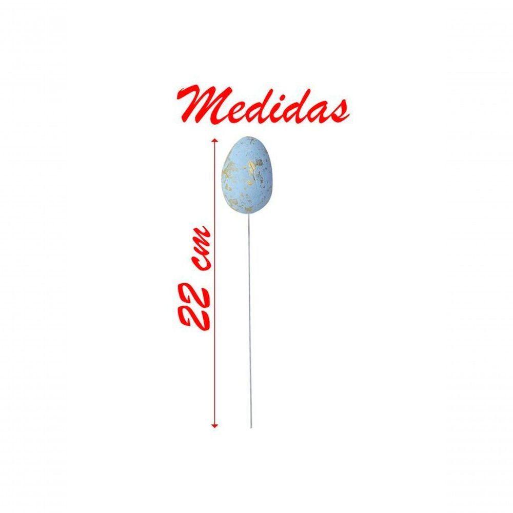 Enfeite Decorativo Ovo De Páscoa 12 Unidades Com Haste - 3