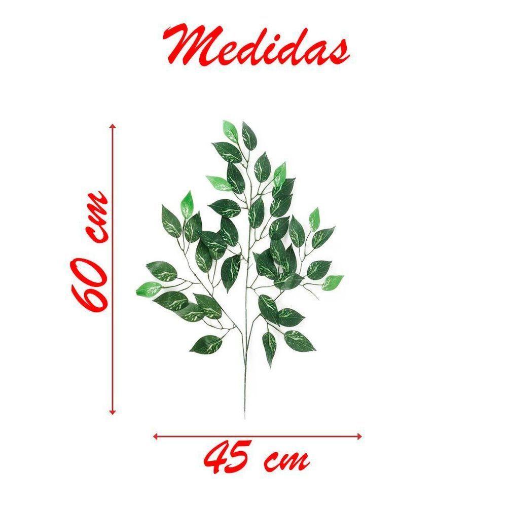 Kit 84 Ramos Decoração Arranjo Fícus Artificial Verde 14 Galhos Cada 60cm - 3