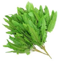 Ramo Decoração Arranjo Samambaia Planta Artificial Verde Plástico 6 Galhos 35cm - 1