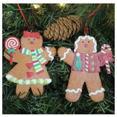 Kit 4 Enfeites Pendente Para árvore De Natal Biscoito Ginger 11cm
