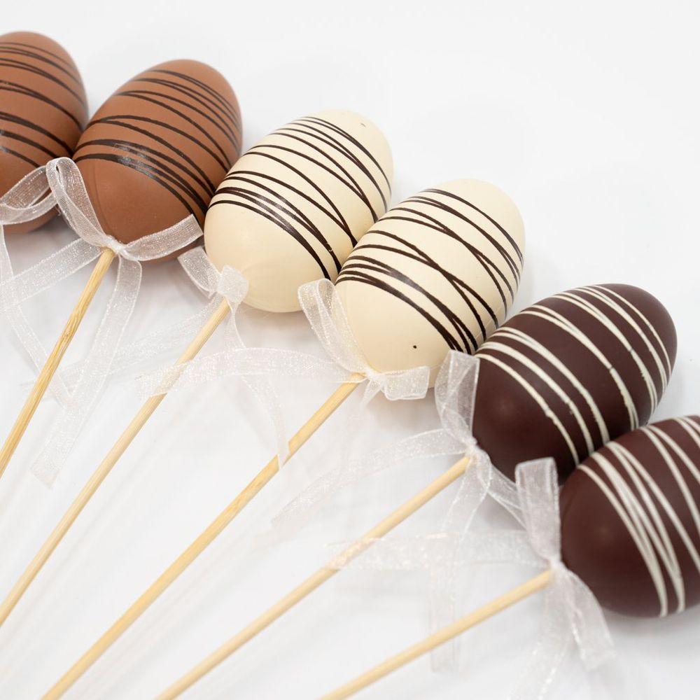 24 Ovos De Páscoa Chocolate Enfeite Decorativo Com Haste - 6