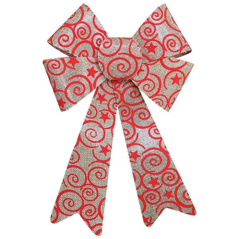 Enfeite árvore Natal Laço Arabesco Com Veludo 30 Cm - 2