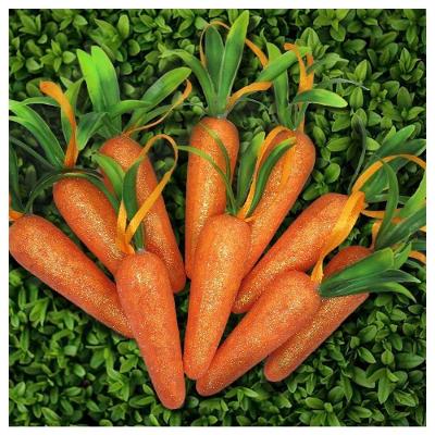 Enfeite Decorativo Páscoa 12 Cenouras Pendentes Isopor 11cm