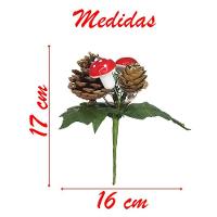2 Ramos Cogumelos Decoração De Natal Artificial 17cm - 3