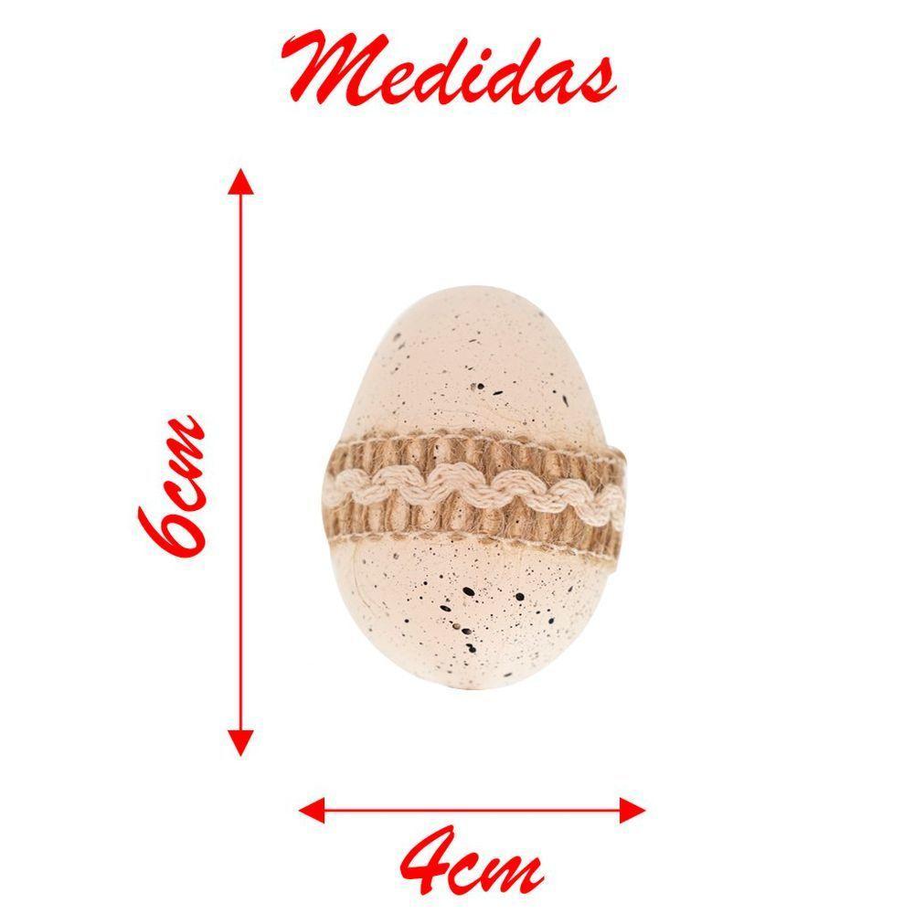 12 Ovos De Páscoa Branco E Bege Enfeite Decorativo Pendente - 2