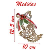 Kit 6 Enfeite Pendente árvore Natal Anjo Dourado 12,5cm - 4
