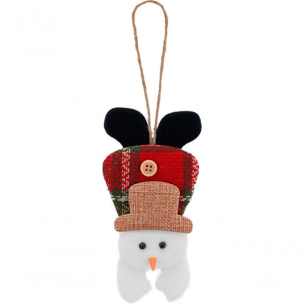 Enfeite árvore Natal Pendente Boneco De Neve 1 Peça 17cm - 1