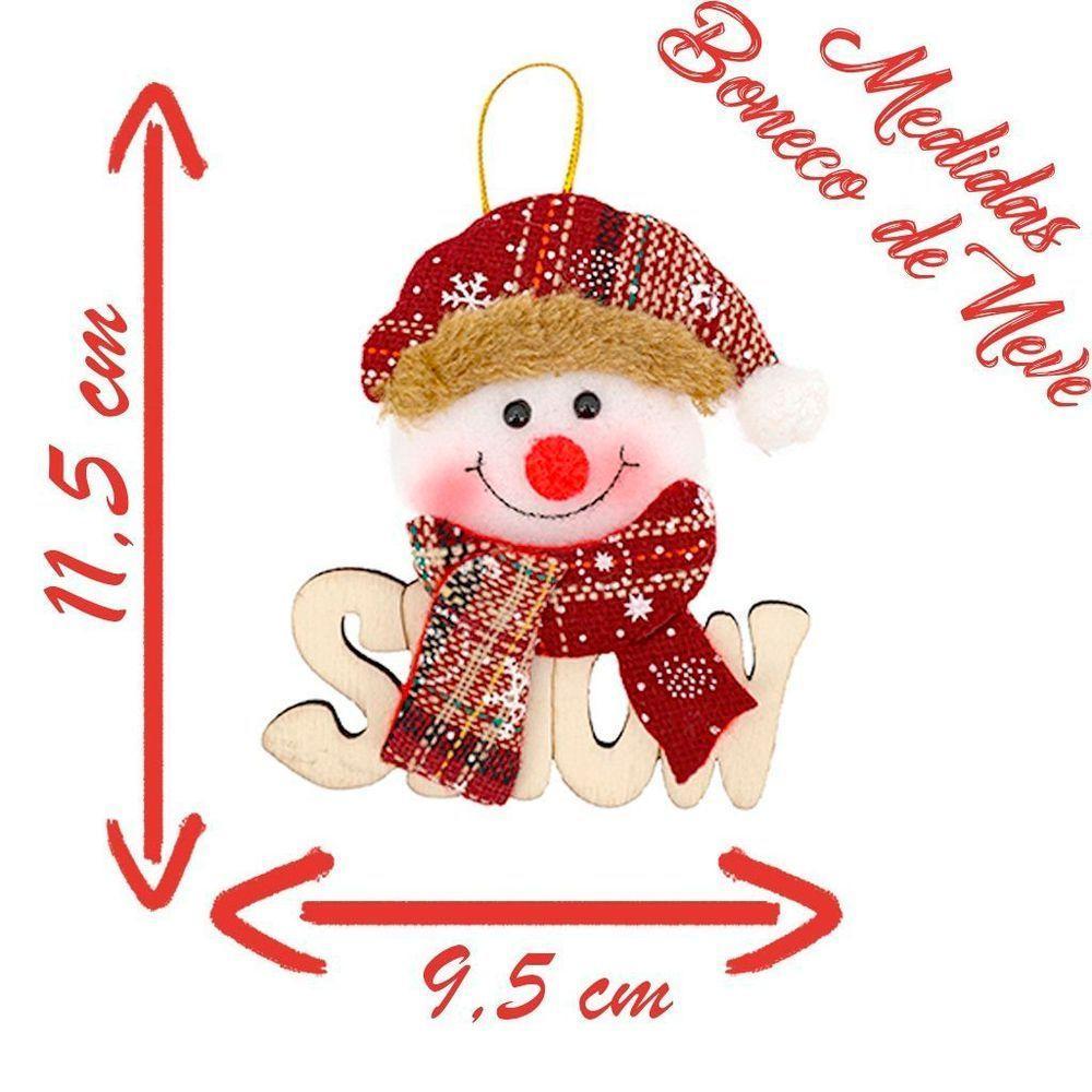 Kit 12 Placas De Natal Papai Noel E Boneco De Neve Natalino 11,5cm - 2