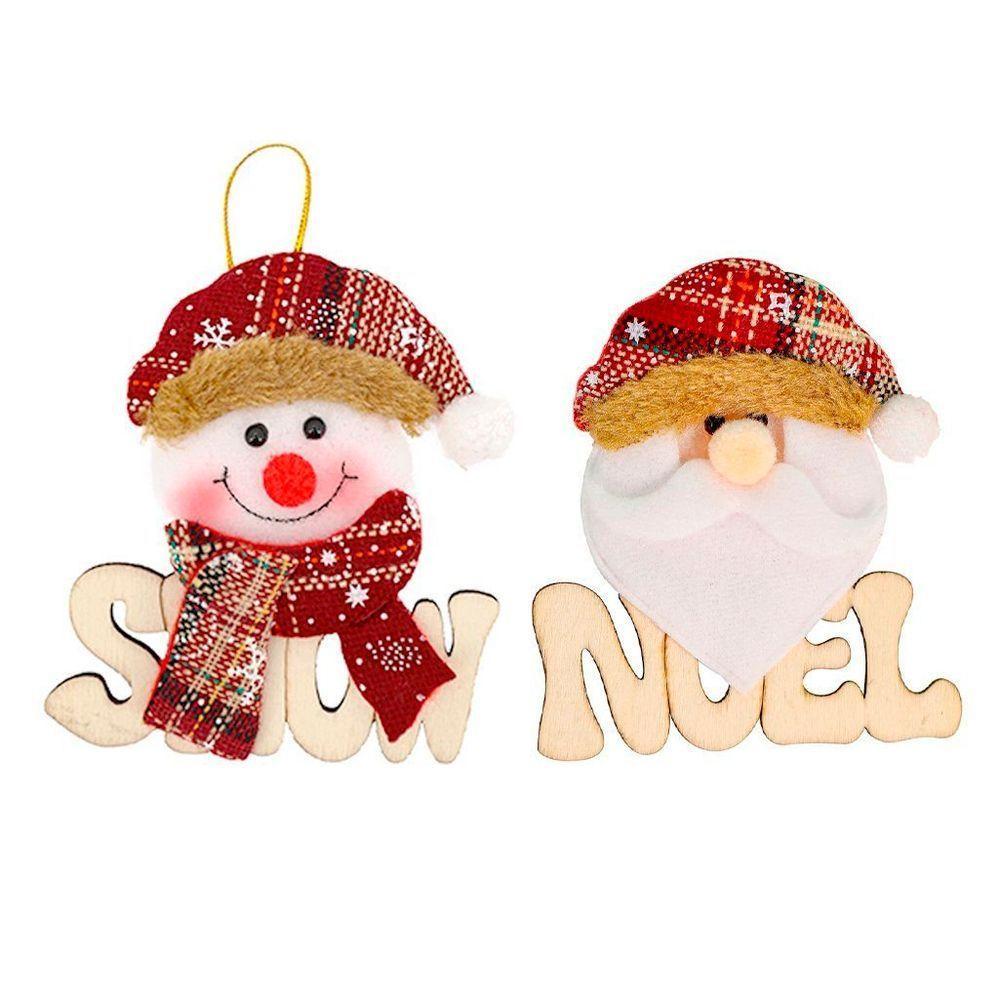 Kit 10 Placas De Natal Papai Noel E Boneco De Neve Natalino 11,5cm - 1