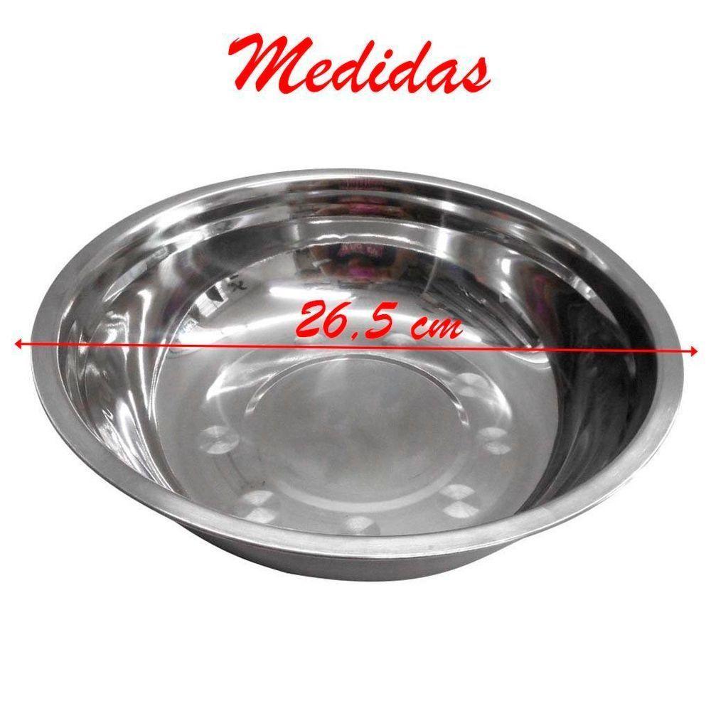 Kit 10 Tigelas Em Aço Inox 26,5cm - 3