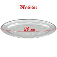 Kit 4 Bandejas Oval Em Aço Inox 29cm - 3