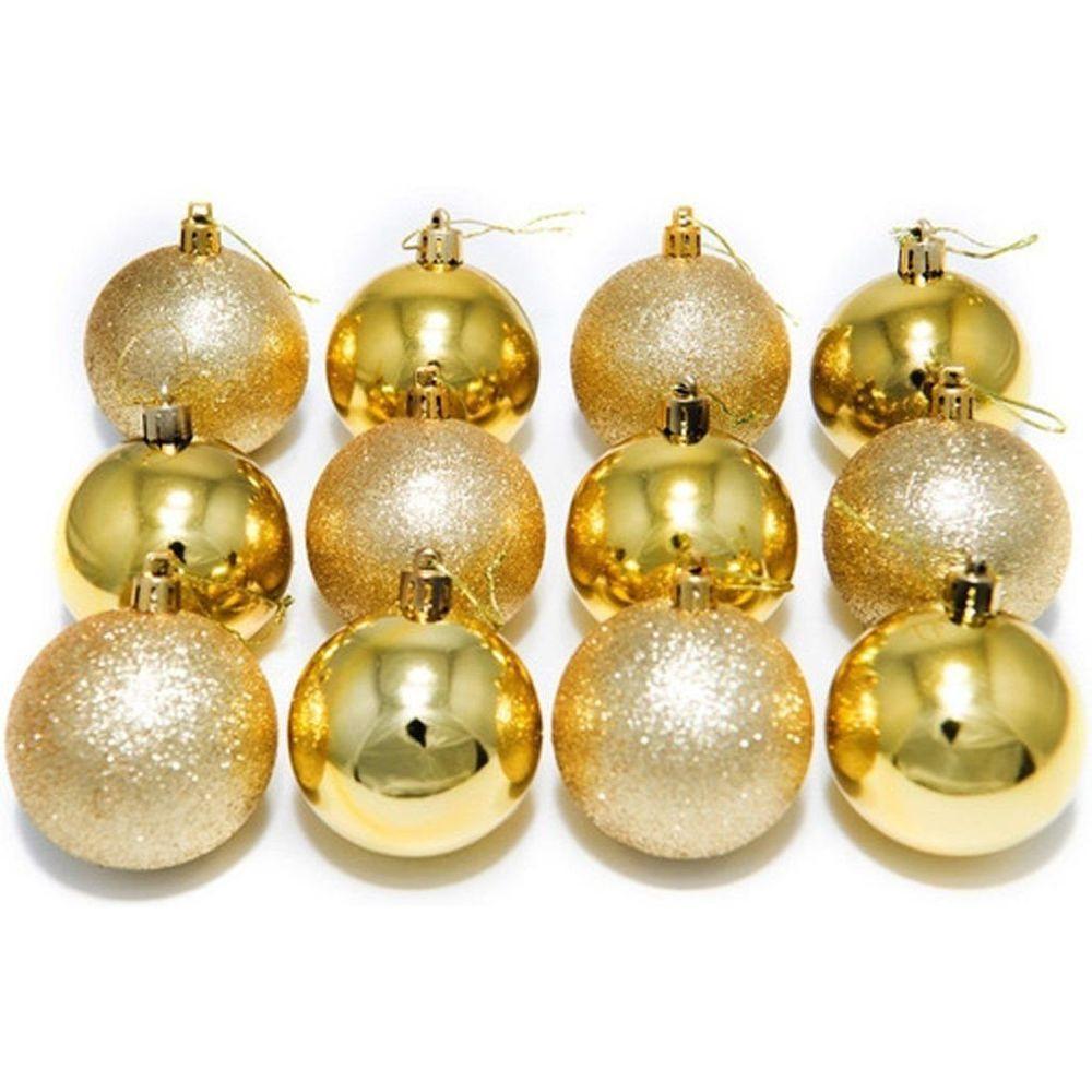 Kit 36 Bolas Douradas Enfeite Natalino árvore Natal 50mm - 1