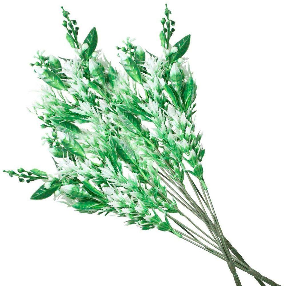 2 Ramos Decoração Arranjo Planta Artificial 5 Galhos Cada 40cm - 1