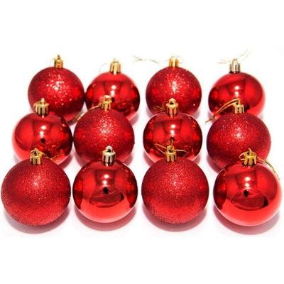Kit 48 Bolas Vermelhas Enfeite Natalino árvore Natal 50mm