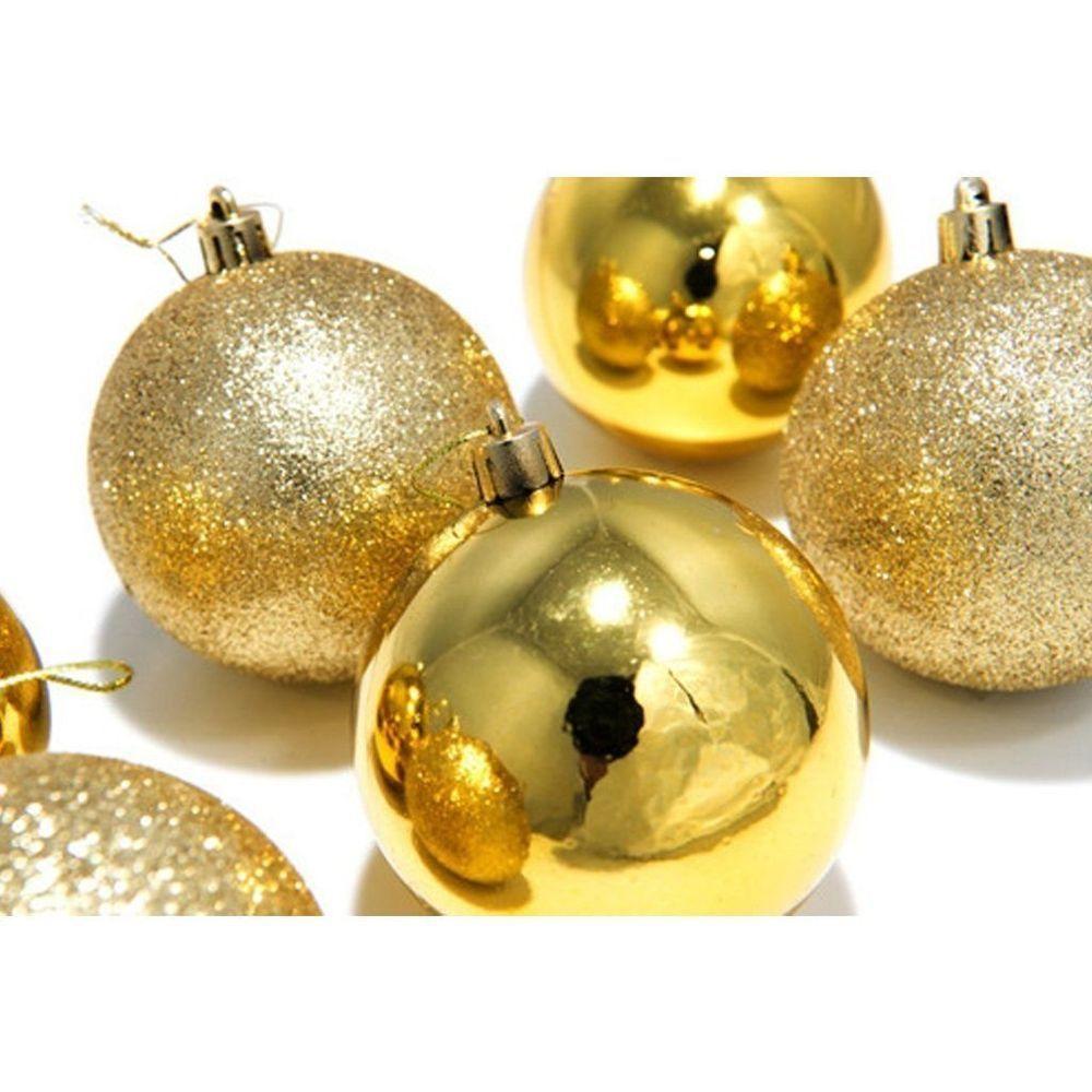 Kit 12 Bolas Douradas Enfeite Natalino árvore Natal 60mm - 2