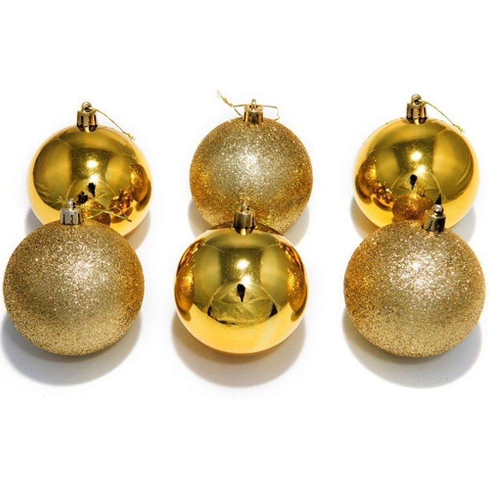 Kit 12 Bolas Douradas Enfeite Natalino árvore Natal 60mm - 3