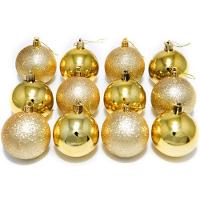 Kit 12 Bolas Douradas Enfeite Natalino árvore Natal 60mm - 1