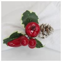 Porta Guardanapo Natalino Com Frutas Vermelhas E Pinhas - 2