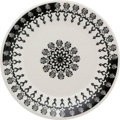 Kit 4 Pratos Sobremesa Donna Folk Oxford Cerâmica 19cm